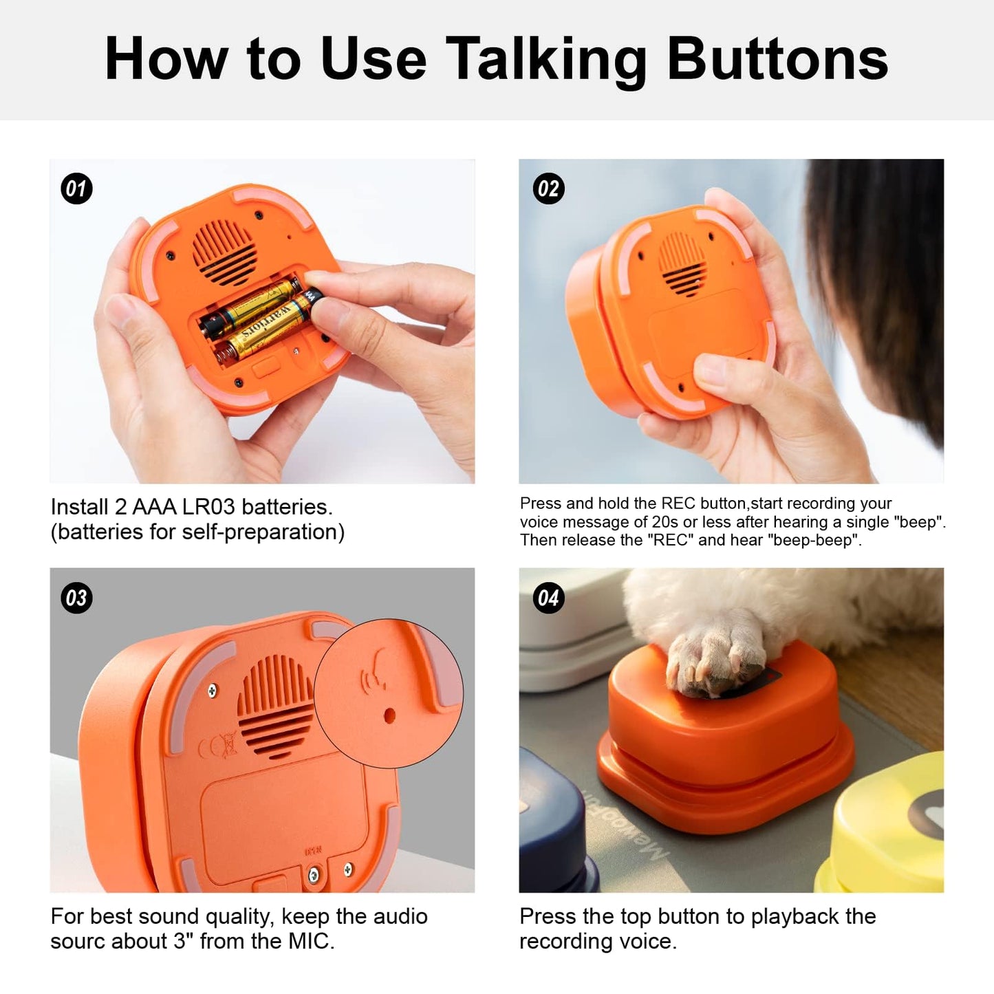 Dog Talking Buttons Set - 9 Pack