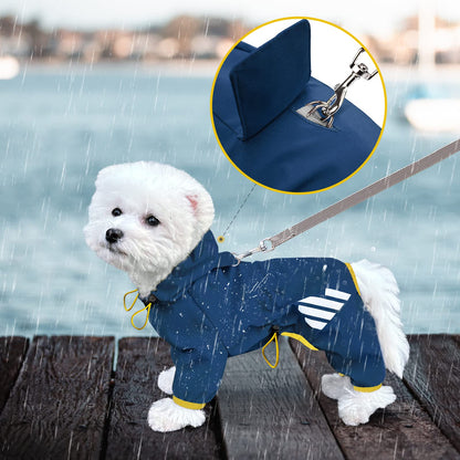 Waterproof Dog Raincoat with Hood - Blue (S)