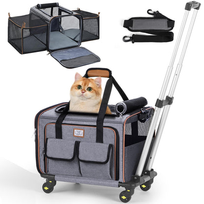 Airline Approved Cat Dog Carrier with Wheels