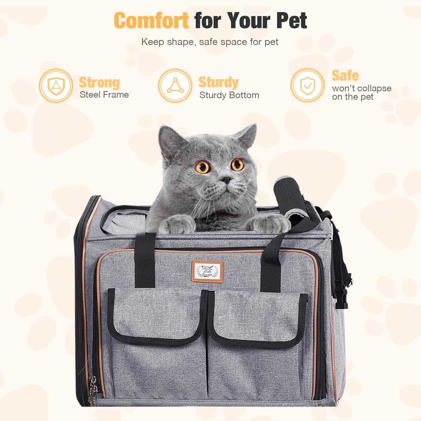 Airline Approved Cat Dog Carrier with Wheels