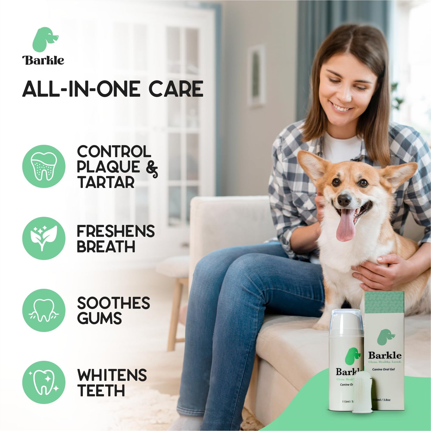 Dog Teeth Cleaning Gel And Finger Toothbrush