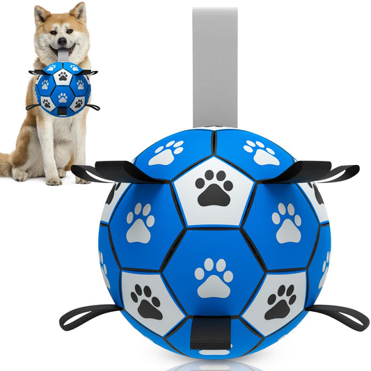 Dog Rope Toy Soccer Ball - 6", Blue & Grey