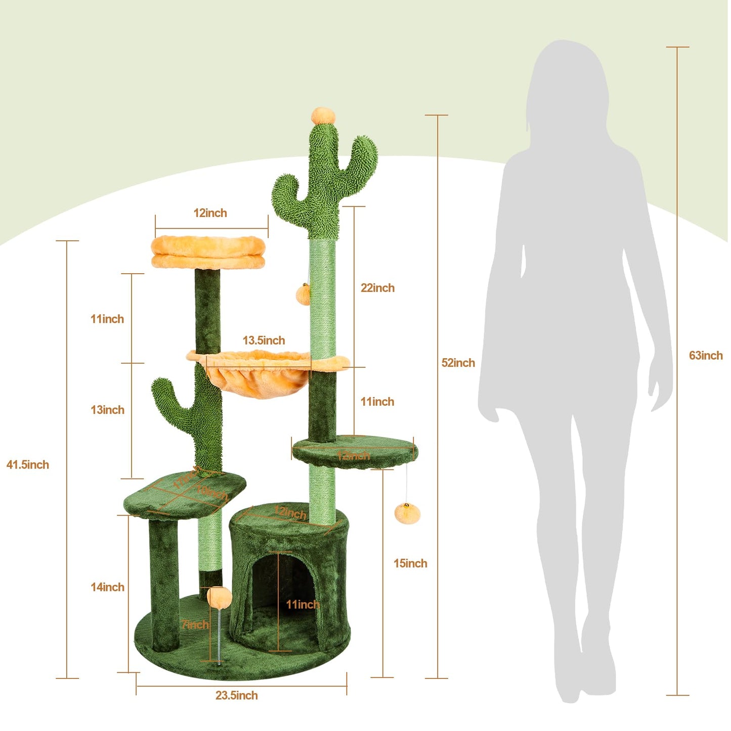 Cactus Cat Tree - 52” Tall