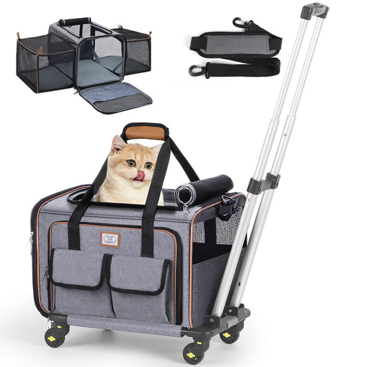 Airline Approved Cat Dog Carrier with Wheels