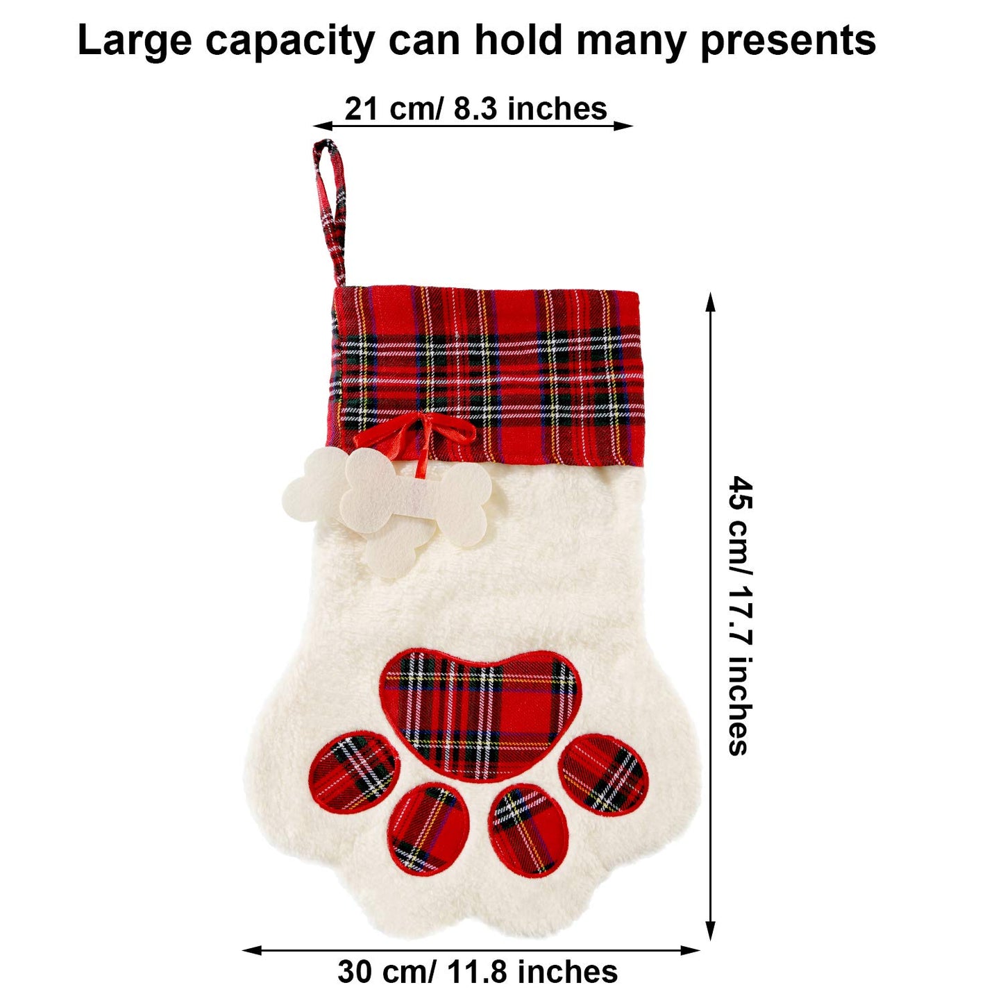 Buffalo Plaid Pet Christmas Stockings - 2 Pack