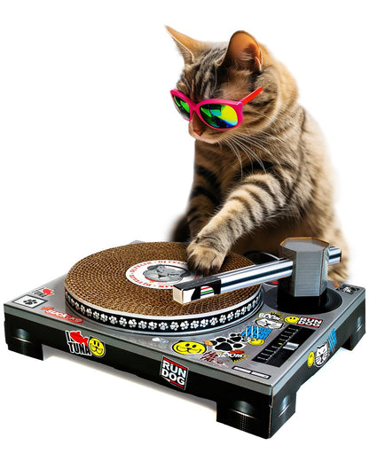 DJ Cat Turntable Scratcher - Cardboard