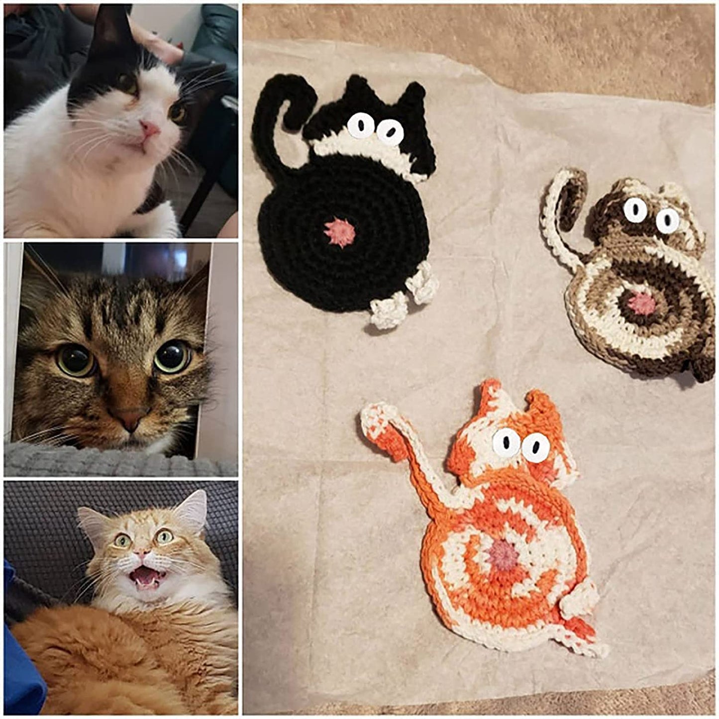 Cute Cat Coasters - Set of 3