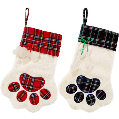 Buffalo Plaid Pet Christmas Stockings - 2 Pack