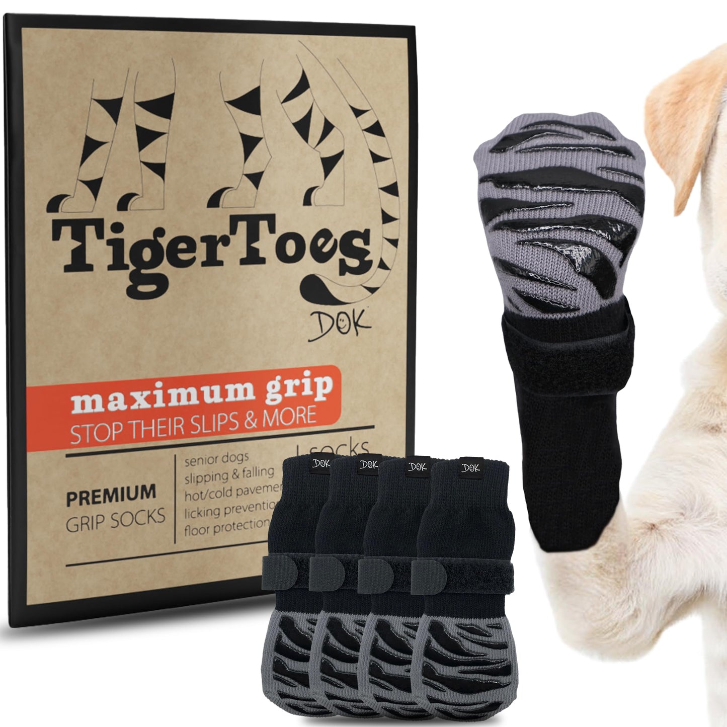 Non-Slip Dog Socks - Premium Grip for Hardwood