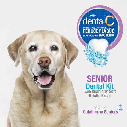 Senior Dog Dental Kit with Cushiony Soft-Bristle Toothbrush