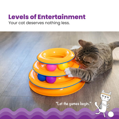 Tower of Tracks Cat Toy - 3-Tier Interactive