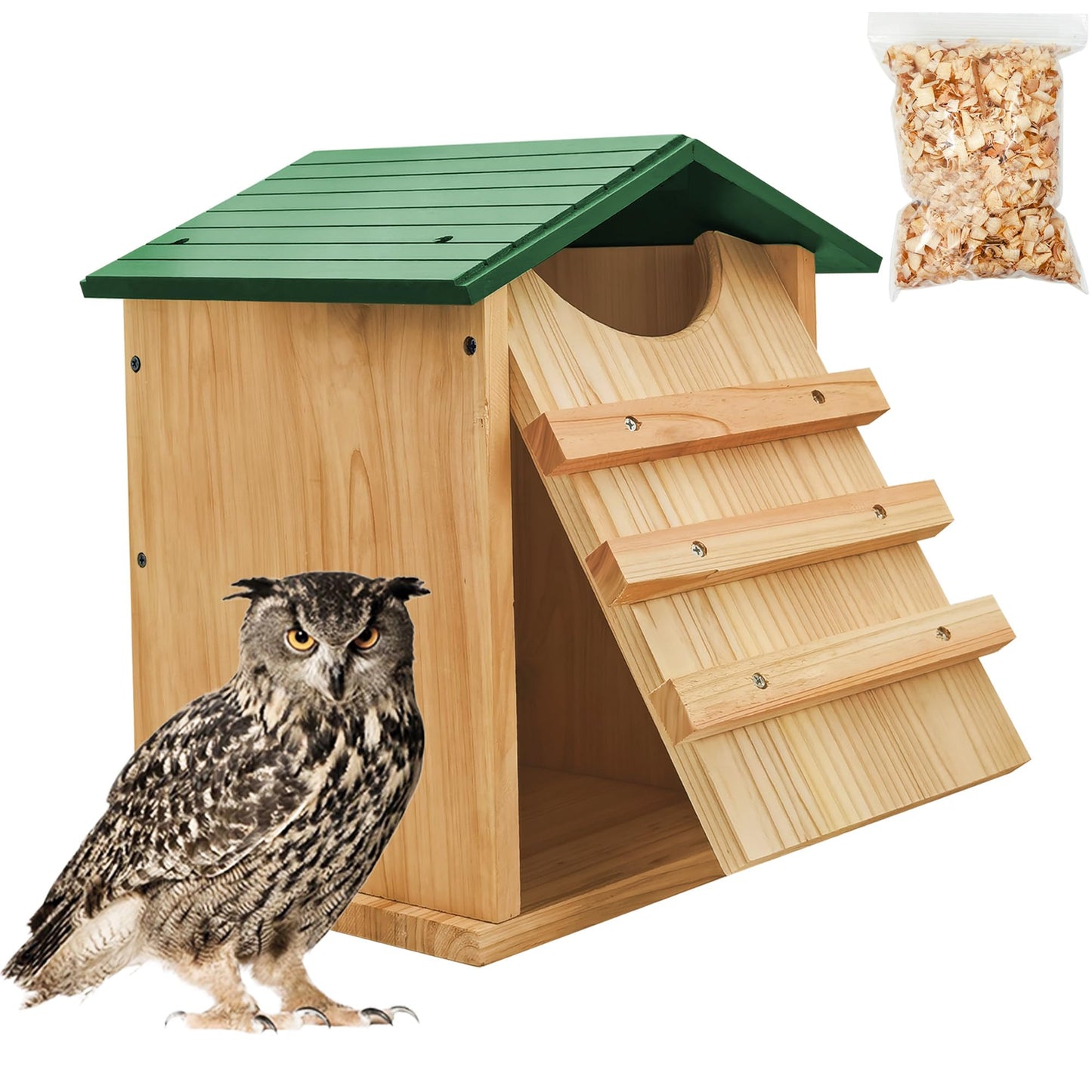 Handmade Cedar Owl House - 14" x 10"
