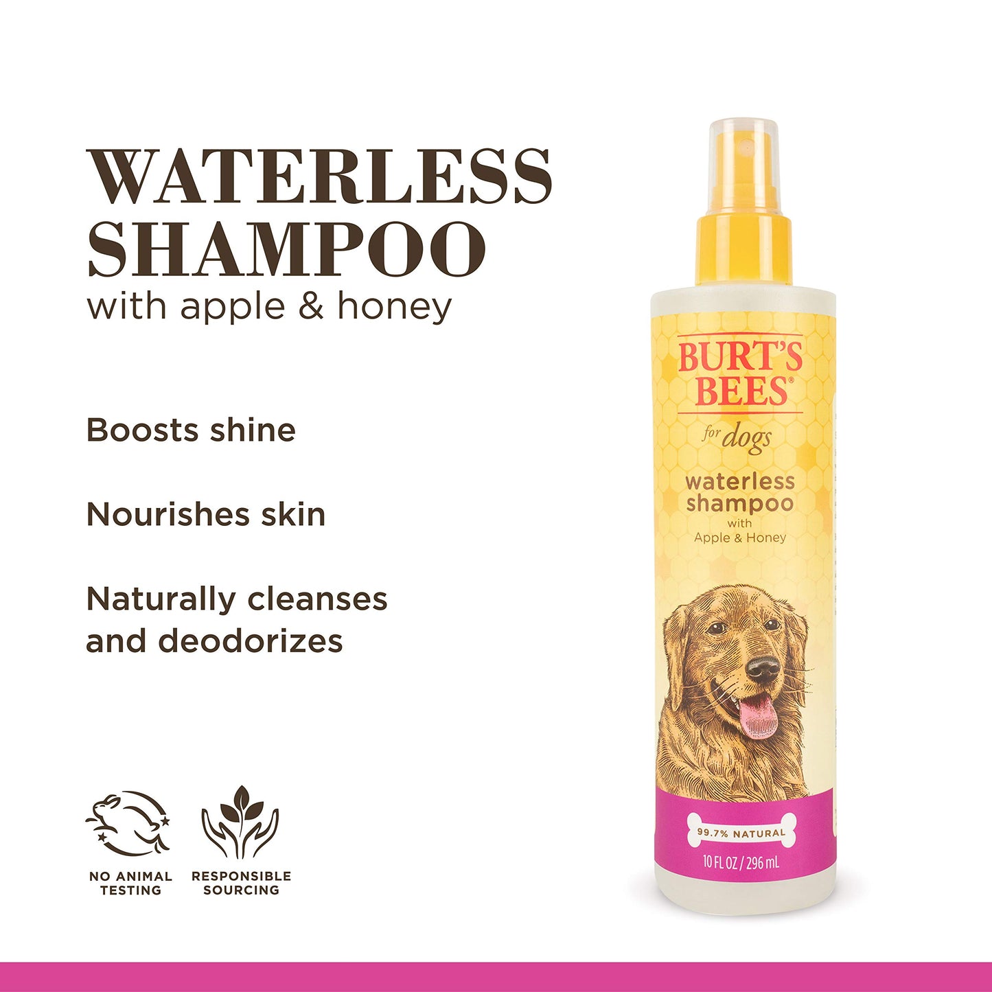 Waterless Dog Shampoo Spray - Apple & Honey