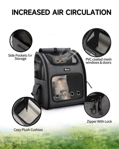 Expandable Cat Backpack Carrier - Grey