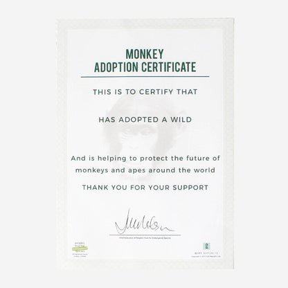 Adopt A Monkey Gift