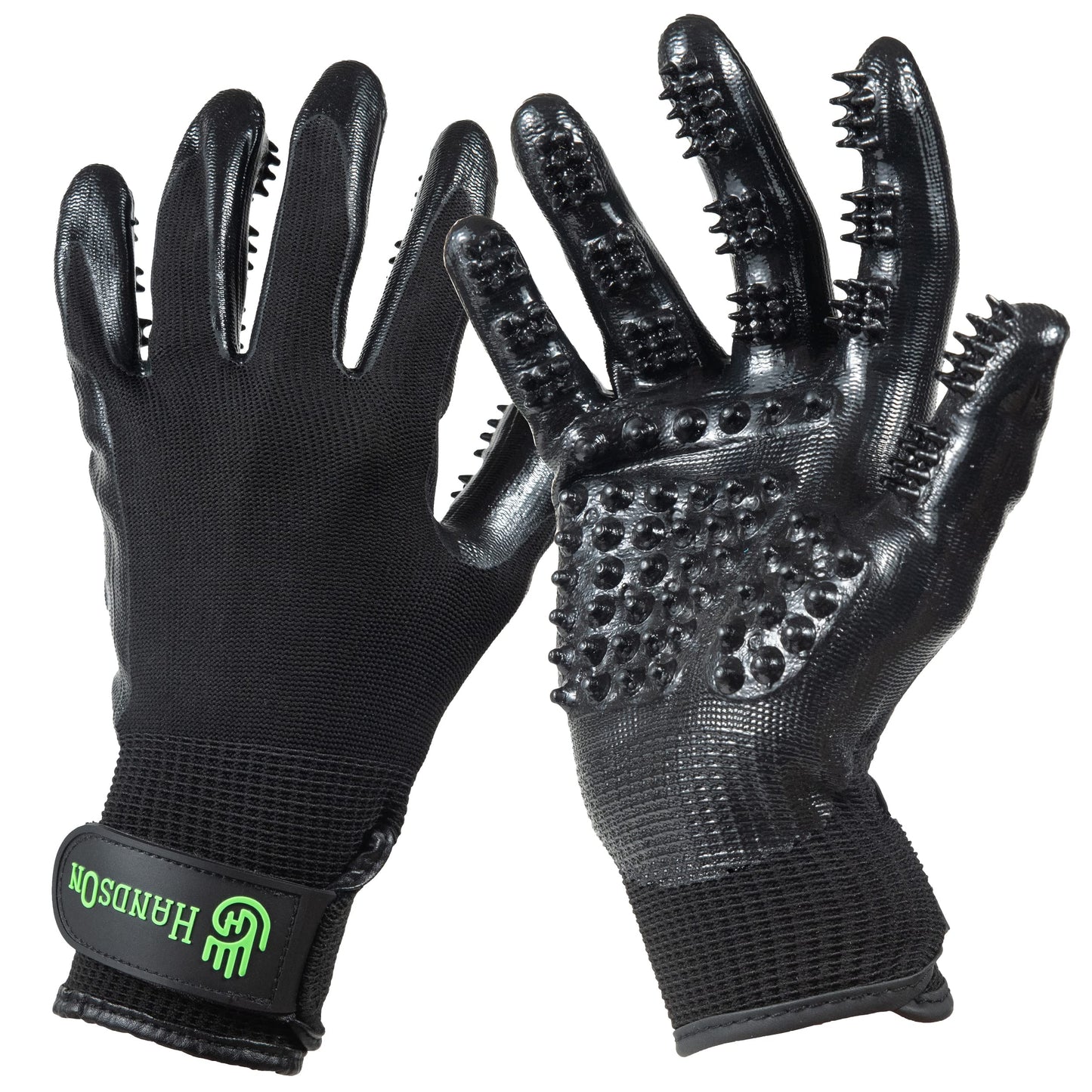 Pet Grooming Gloves - Medium, Black